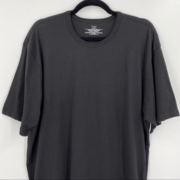 Calvin Klein Mens Classic Solid Black Tee Basic T-Shirt Size XL - Picture 2 of 6